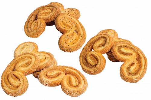 "Twisted" puff-paste cookies in assortment